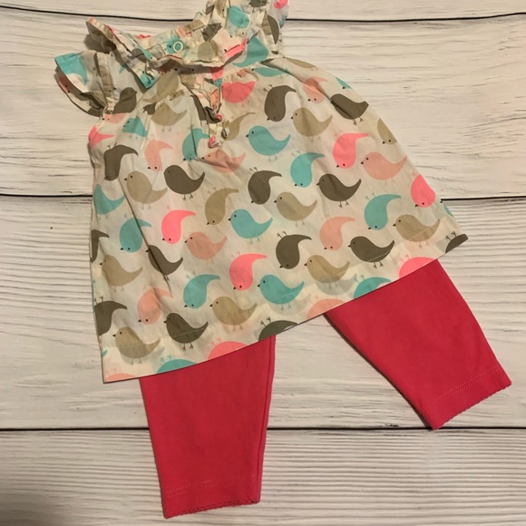Carter's Other - *Like New* Baby Girl Retro Birdies Top Pant Set